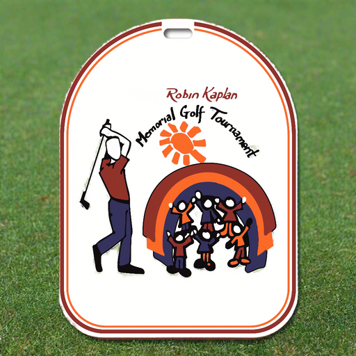 Custom Logo Full-Color Domed Plastic Golf Bag Tag for golf tournaments, club events, and promotional giveaways.