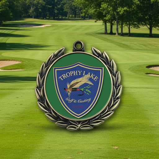 Custom Logo Full-Color Metal Golf Bag Tag, 2.75-inch round design for golf tournaments, club events, and sponsor giveaways.