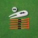 Custom Logo Golf Tee Pack with five tees, ball marker, and divot tool for golf tournament giveaways and corporate events.
