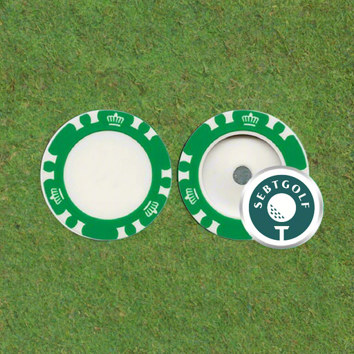 Custom Logo Magnetic Golf Ball Marker Poker Chip with removable magnetic marker for golf tournament giveaways.