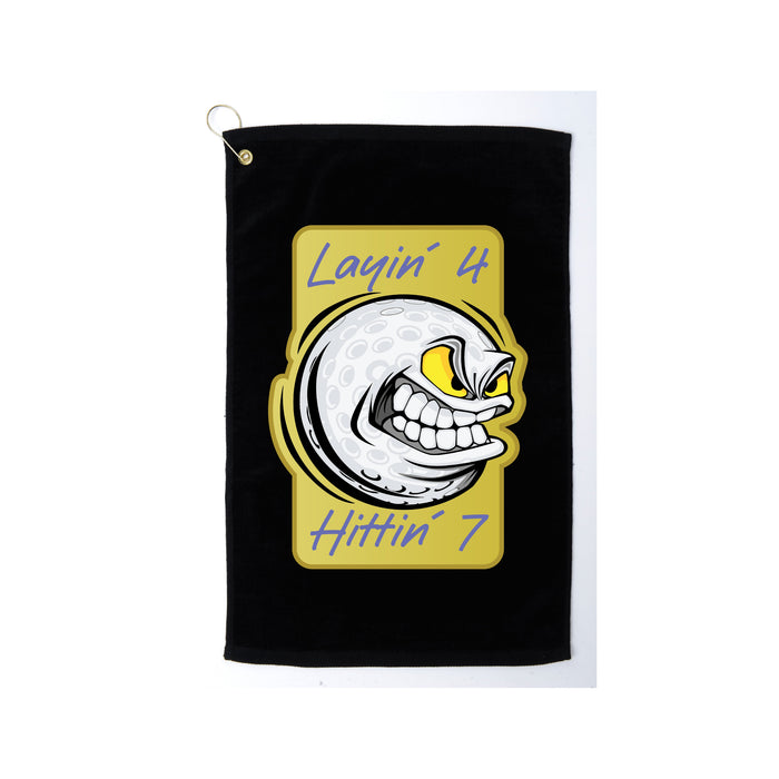 Custom logo 16x25 premium golf towel with branded imprint for tournaments