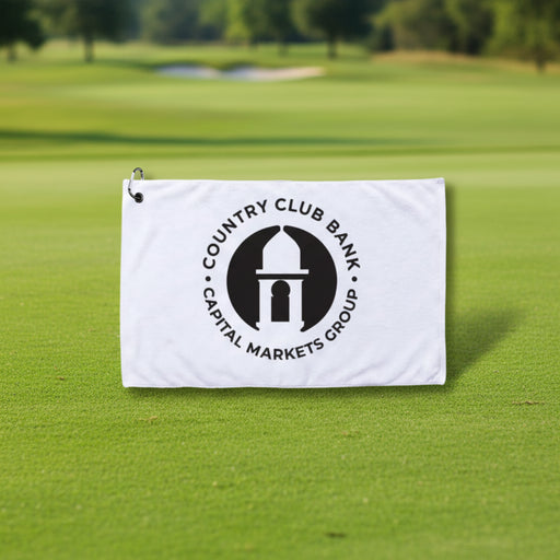 Custom logo 16x25 premium golf towel for promotional golf merchandise events