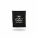 Close-up of recycled 200g microfiber waffle golf towel with custom logo