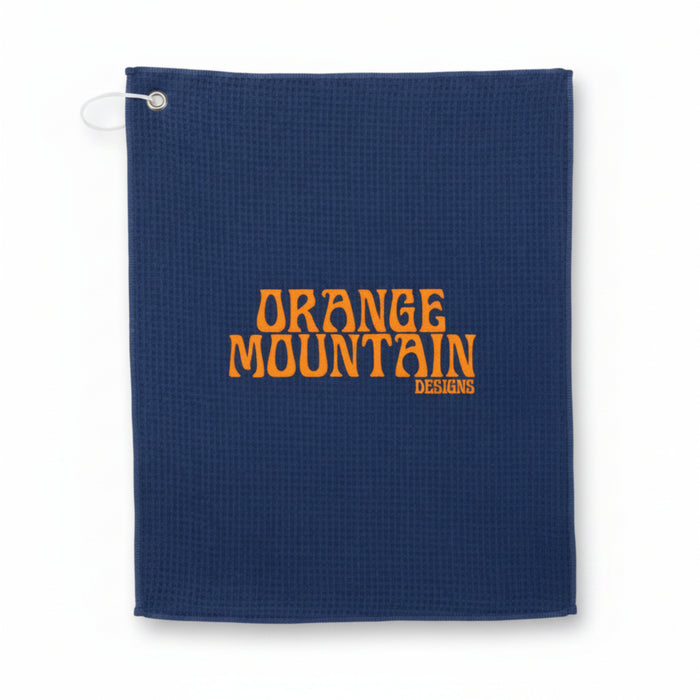 Folded custom logo microfiber waffle golf towel for promotional golf merchandise