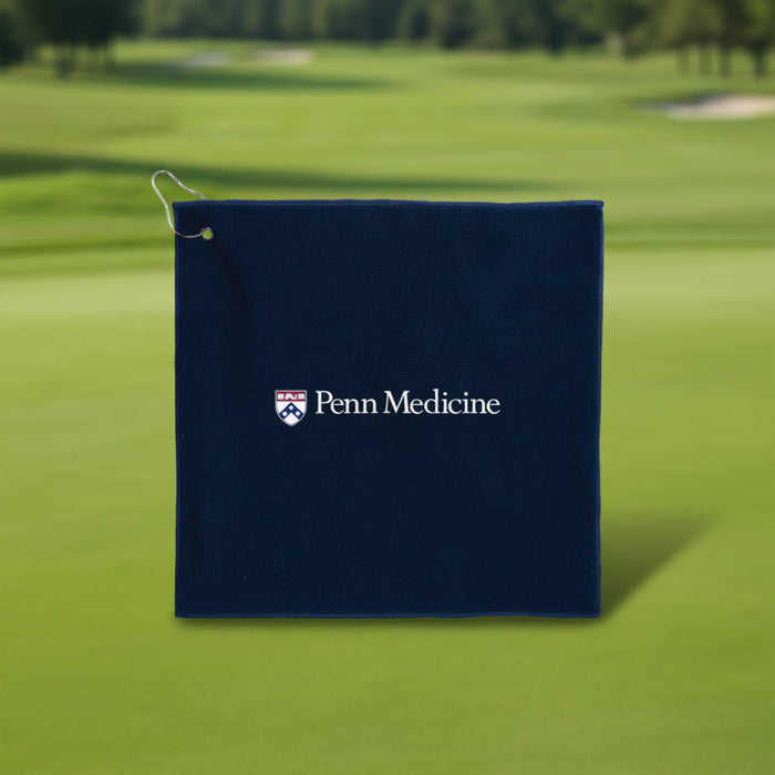 Custom Logo 15 x 15 recycled 300g terry polyester golf towel for tournaments