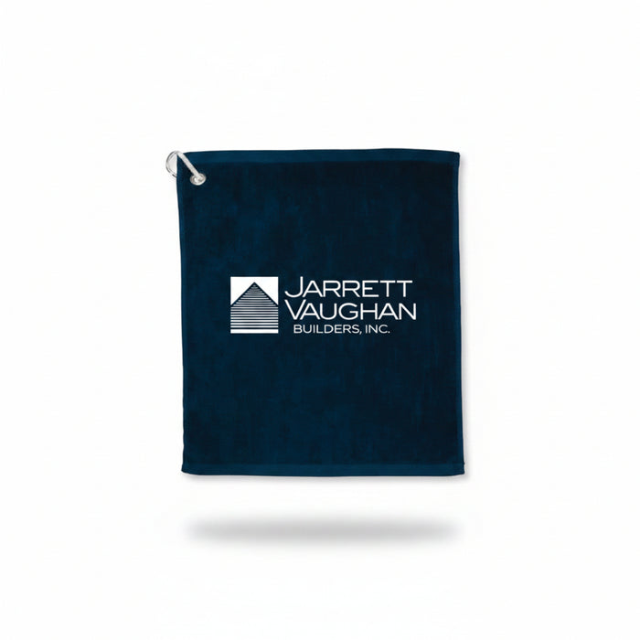 Personalized terry golf towel for sponsor gifts and golf outings