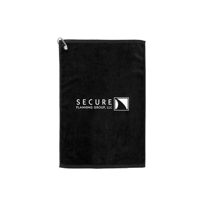 Custom Logo 16 x 25-inch terry golf towel for tournament giveaways and corporate golf events