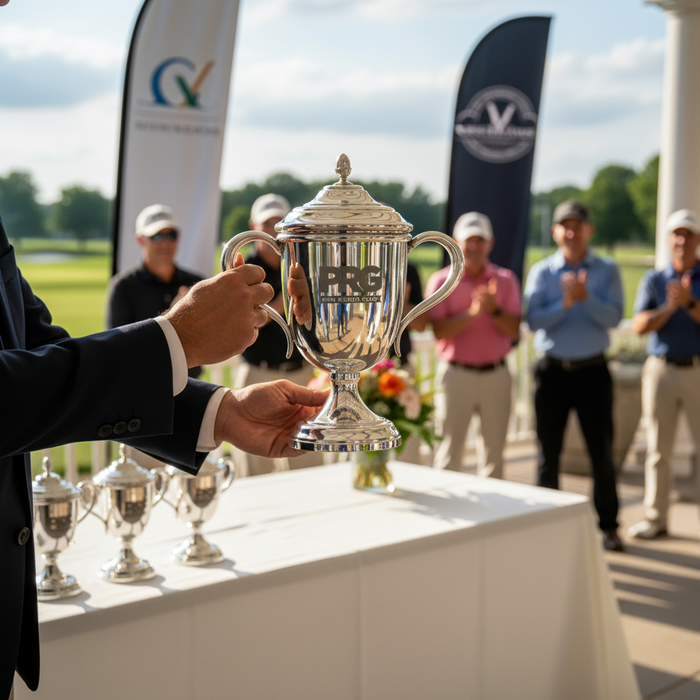 Custom Engraved Pewter Golf Loving Cup Trophy with Lid