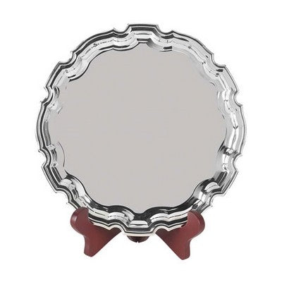 Heavy Gauge Round Nickelplated Chippendale Tray