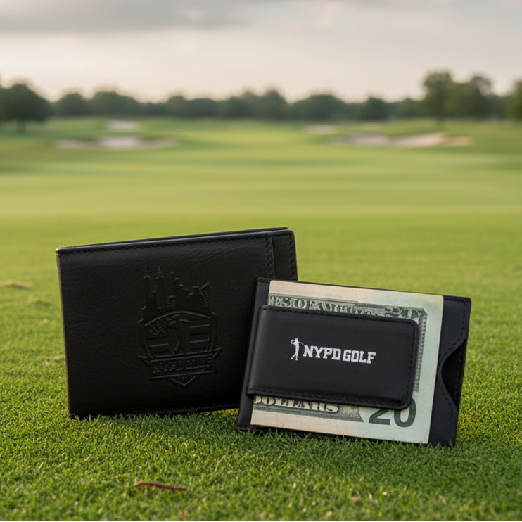 Custom Logo Golfers Magnetic Leather Money Clip - Tournamentshowroom.com