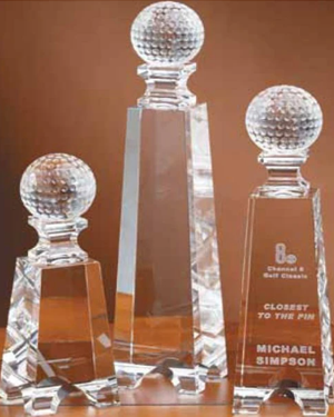 Custom Logo Pillar Based Crystal Golf Award
