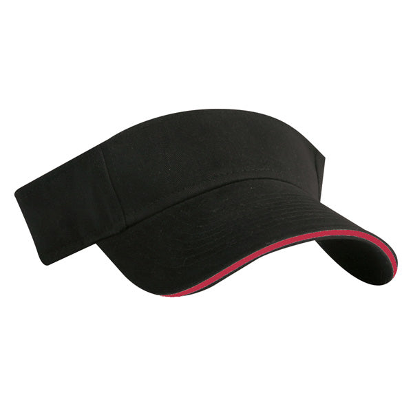 Brushed Cotton Twill Sandwich Visor Embroidered with Your Logo