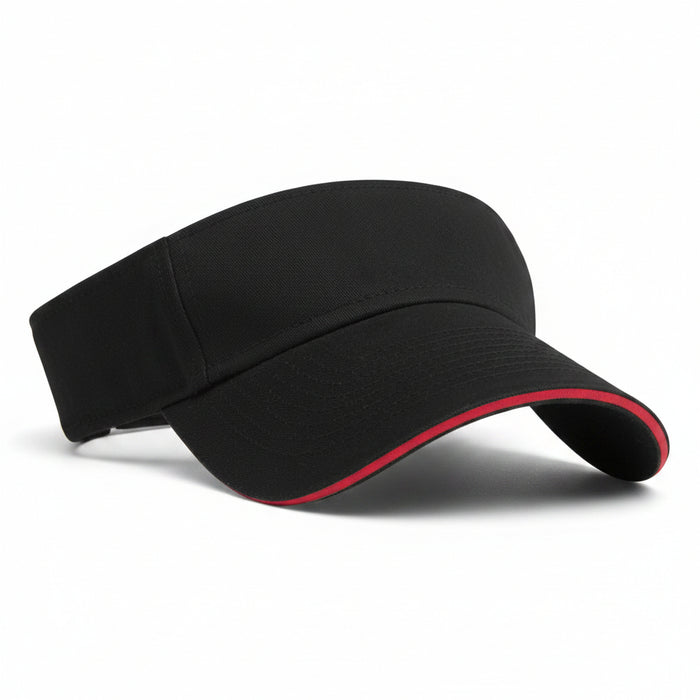 Brushed Cotton Twill Sandwich Visor Embroidered with Your Logo-Tournamentshowroom.com