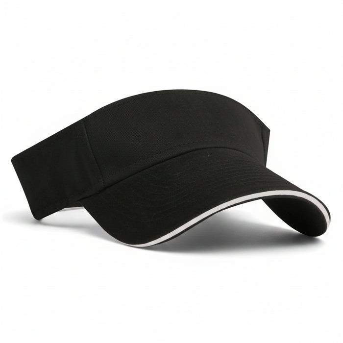 Brushed Cotton Twill Sandwich Visor Embroidered with Your Logo-Tournamentshowroom.com