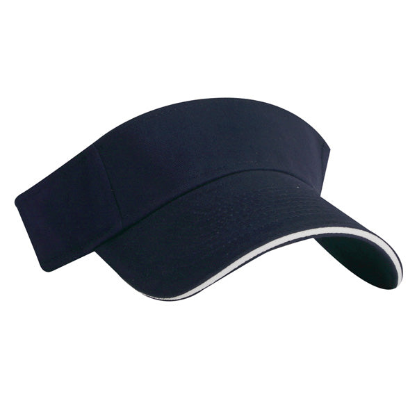 Brushed Cotton Twill Sandwich Visor Embroidered with Your Logo