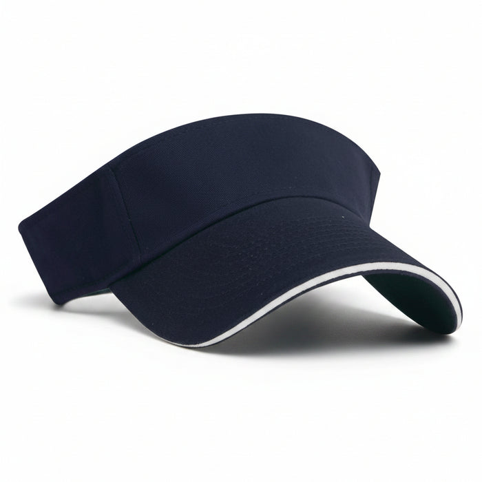 Brushed Cotton Twill Sandwich Visor Embroidered with Your Logo-Tournamentshowroom.com