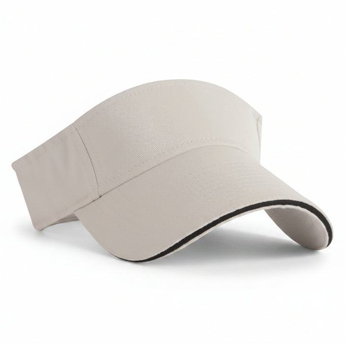 Brushed Cotton Twill Sandwich Visor Embroidered with Your Logo-Tournamentshowroom.com