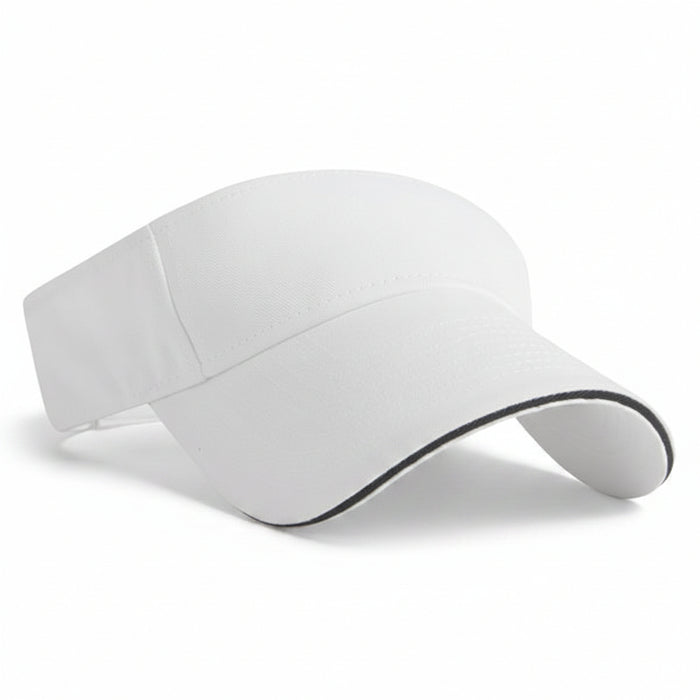 Brushed Cotton Twill Sandwich Visor Embroidered with Your Logo-Tournamentshowroom.com