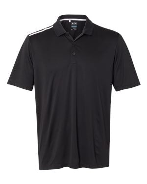 Custom Logo Embroidered Men's Adidas Golf Climacool 3 Stripe Shoulder Sport Shirt