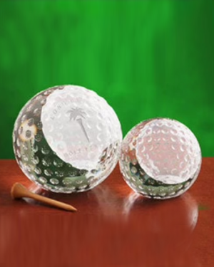 Sliced Golf Ball Crystal Personalized Golf Awards