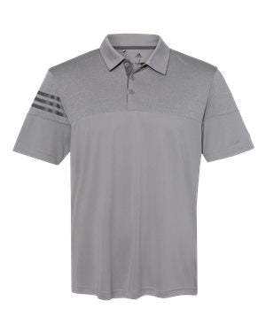 Custom Logo Embroidered Men's Adidas Heather 3-Stripes Block Sport Shirt