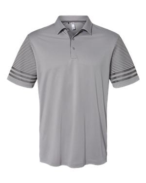 Custom Logo Embroidered Men's Adidas Striped Sleeve Sport Shirt
