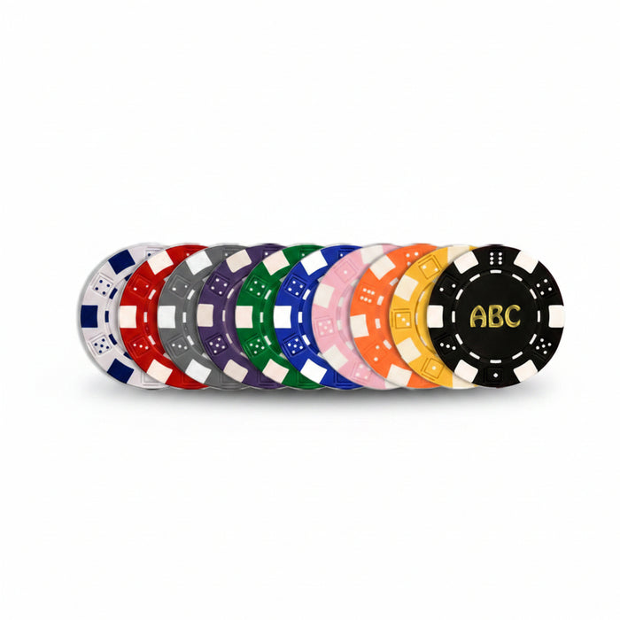 Custom Dice Striped Golf Poker Chips-Tournamentshowroom.com