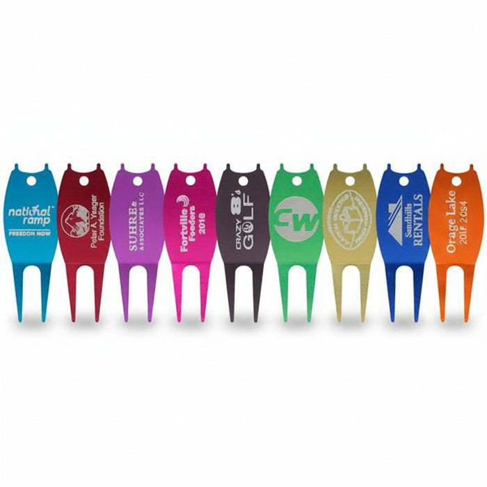 Custom Logo Golf Engraved Aluminum Divot Tool-Tournamentshowroom.com