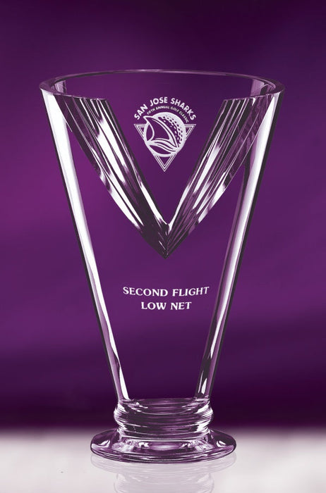 Custom Etched Logo Golf Victory Award Crystal Cup