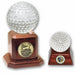 Custom Logo Crystal & Rosewood Golf Ball Trophy-Tournamentshowroom.com