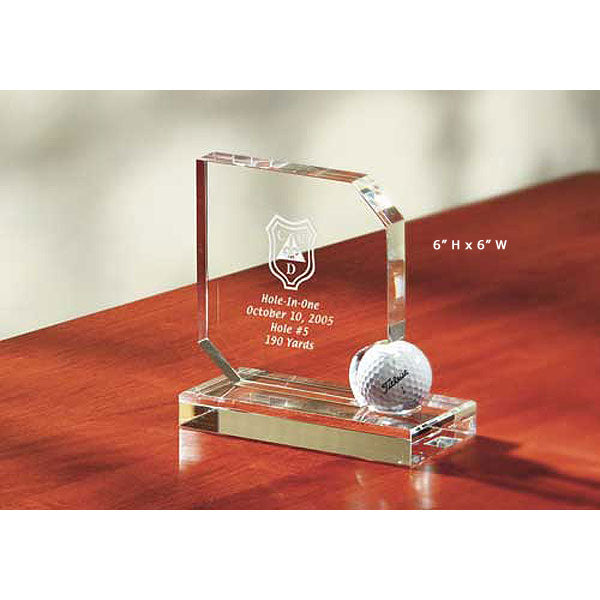 Commemorative Hole In One Crystal Custom Golf Awards