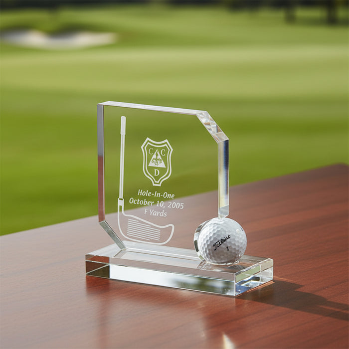Commemorative Hole In One Crystal Custom Golf Awards-Tournamentshowroom.com