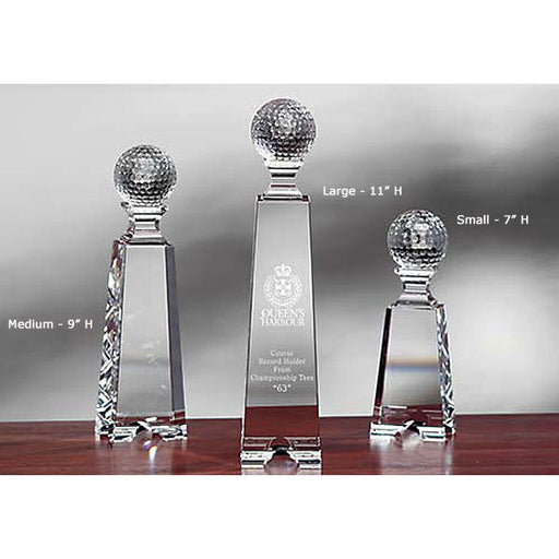 Gate Tower Optical Crystal Etched Golf Award-Tournamentshowroom.com