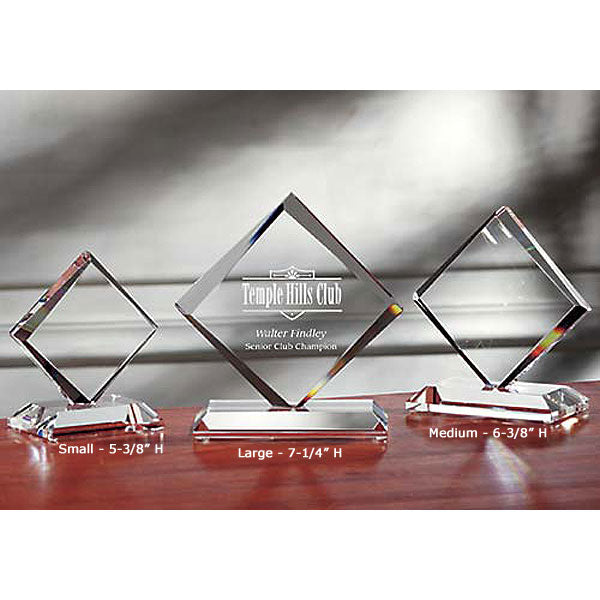 Diamond Optical Crystal Personalized Golf Award