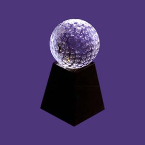 Custom Etched Marble Based Crystal Golf Awards