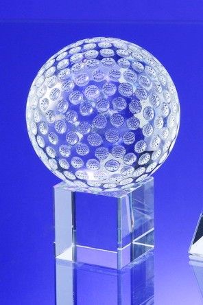 Custom Engaved Cube Based Optical Crystal Golf Awards