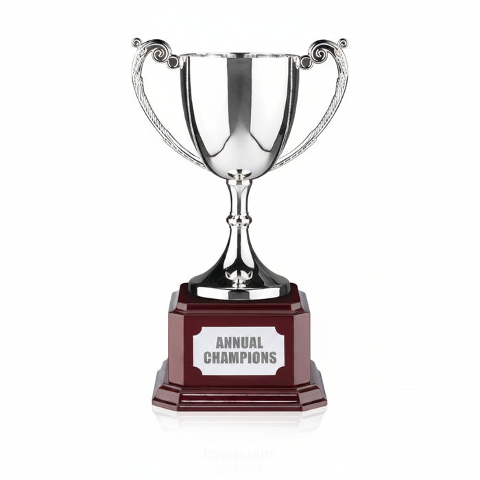 Custom Logo Engraved SWATKINS ENDURANCE NICKEL PLATED CUP AWARD-Tournamentshowroom.com