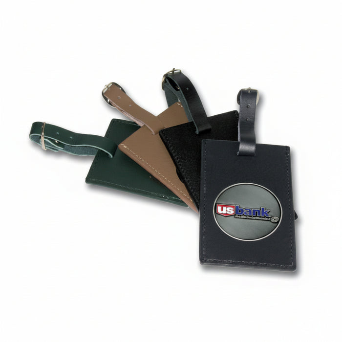 Custom Golf Logo Leatherette Luggage Tag with your Logo-Tournamentshowroom.com