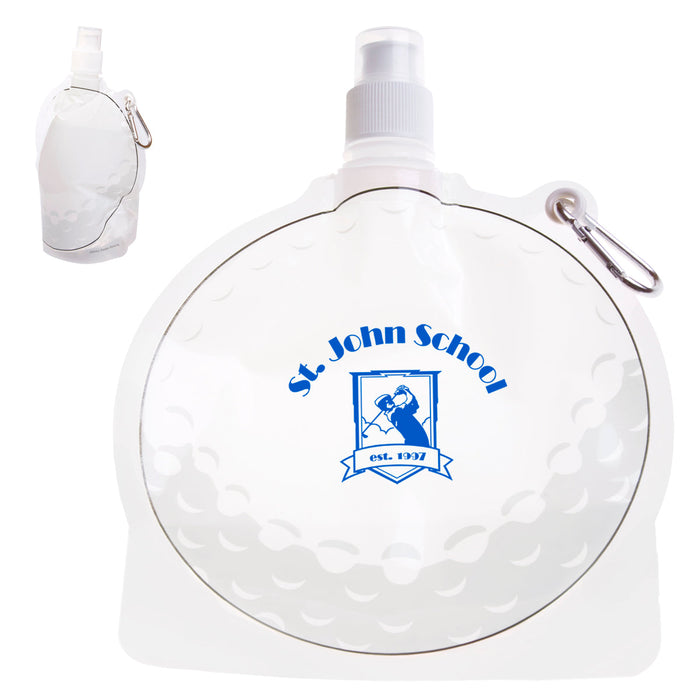 Custom Logo HydroPouch™ 24 oz. Golf Ball Collapsible Water Bottle