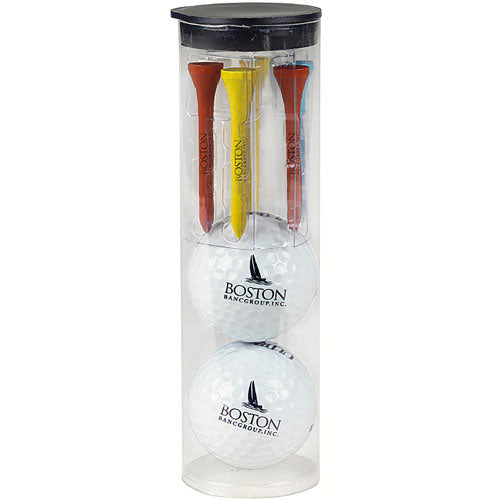 Custom Logo Golf Balls Pack with 2 Balls and Tees