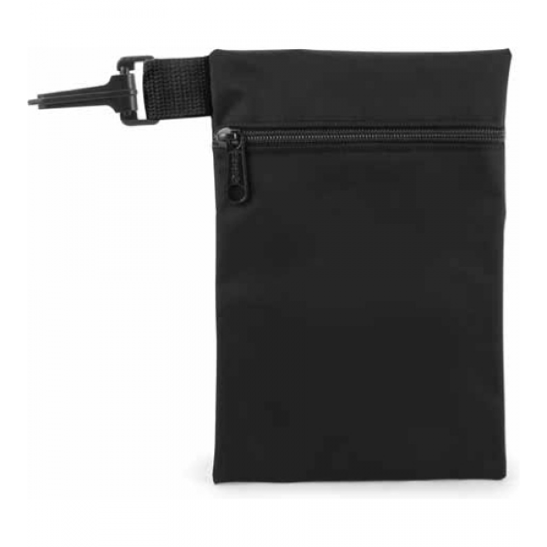 Nylon Golf Ditty Bag w/ Zipper & Clip Hook