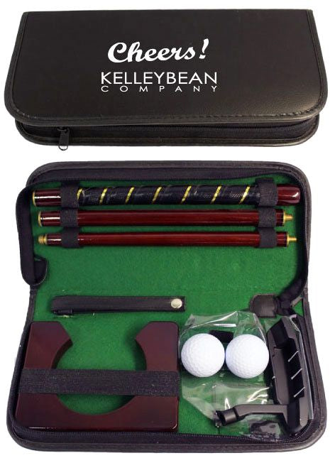 Golf Putter Set Game in Black Leather Case with your Logo