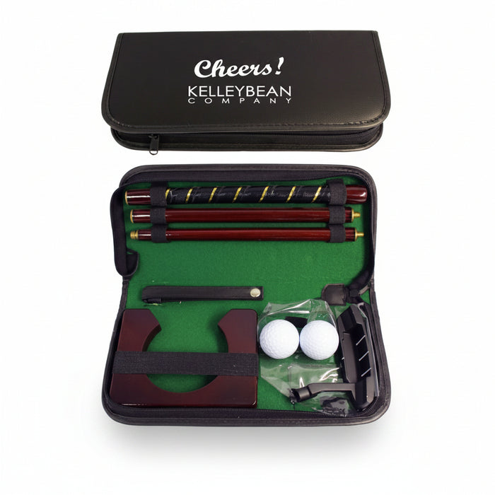 Black Leather Golf Putter Set Game Case-Tournamentshowroom.com