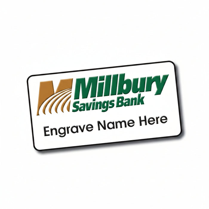 Classic Rectangle Name Badge Printed with Your Logo-Tournamentshowroom.com