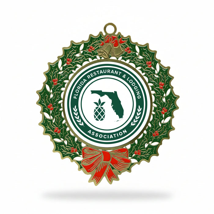 Enamel Filled Wreath Golf Ornaments-Tournamentshowroom.com