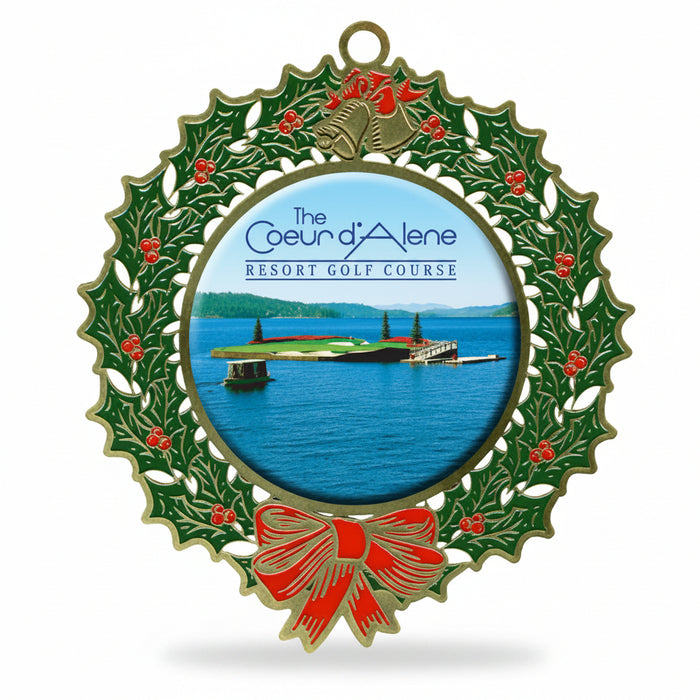 Enamel Filled Wreath Golf Ornaments-Tournamentshowroom.com