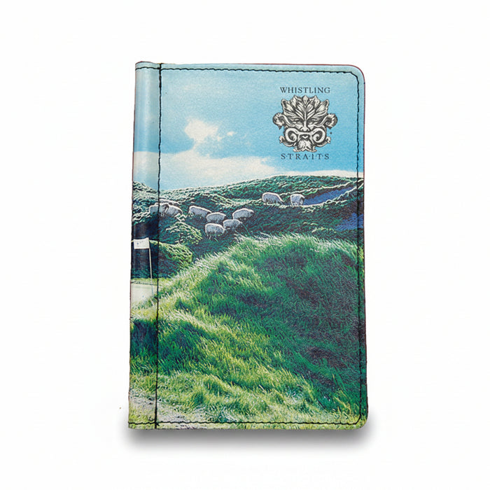 Custom Bi Fold Genuine Leather Golf Score Card Holder (Debossed/ 1 Side)-Tournamentshowroom.com