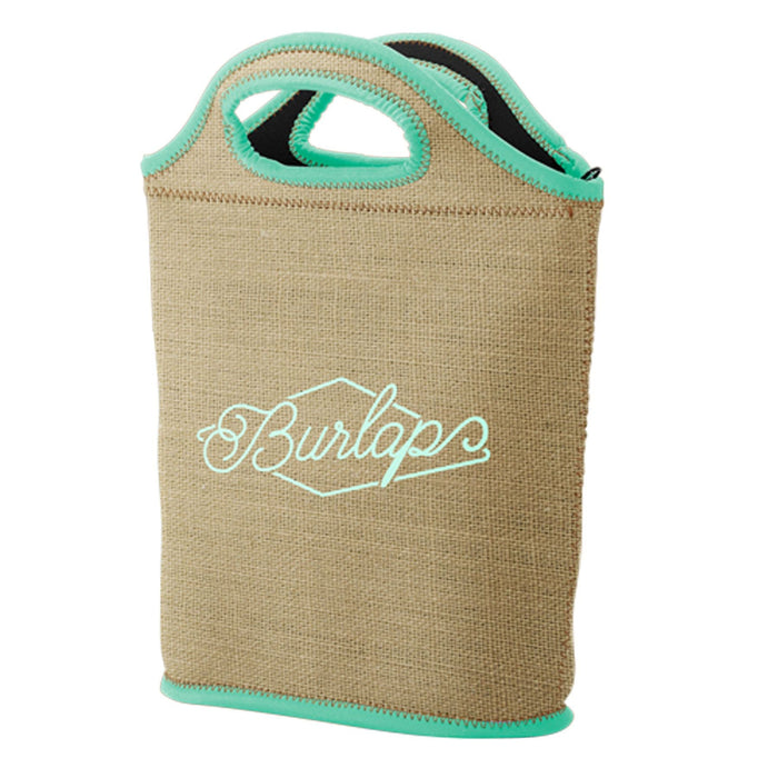 Custom Logo Venti Burlap Neoprene Lunch Bag