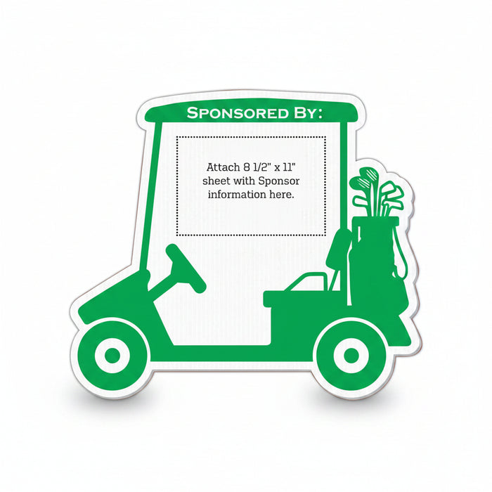 Golf Cart Shaped Sign-Tournamentshowroom.com