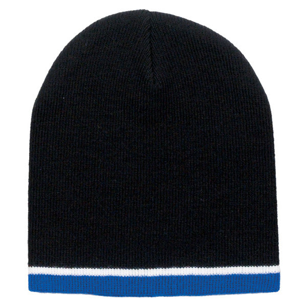 Tri Color Beanie  Embroidered with Your Logo